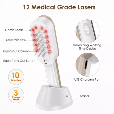 Top Selling Hair Portable Rechargeable Laser Hair Care Comb Hair Growth Care Treatment Vibration Massage Laser Comb