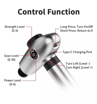 Deep Tissue Muscle Massage Gun USB Rechargeable Super Quiet Percussion Massage Gun 10 Speeds Handheld Electric Massager