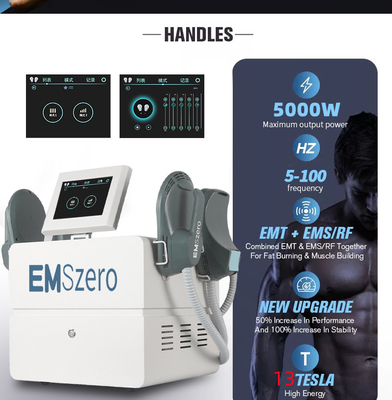 Portable 4 Handles with RF Fat Burning Muscle Building Emslim Mini Body Sculpting EMS Butt Lifting Machine with RF